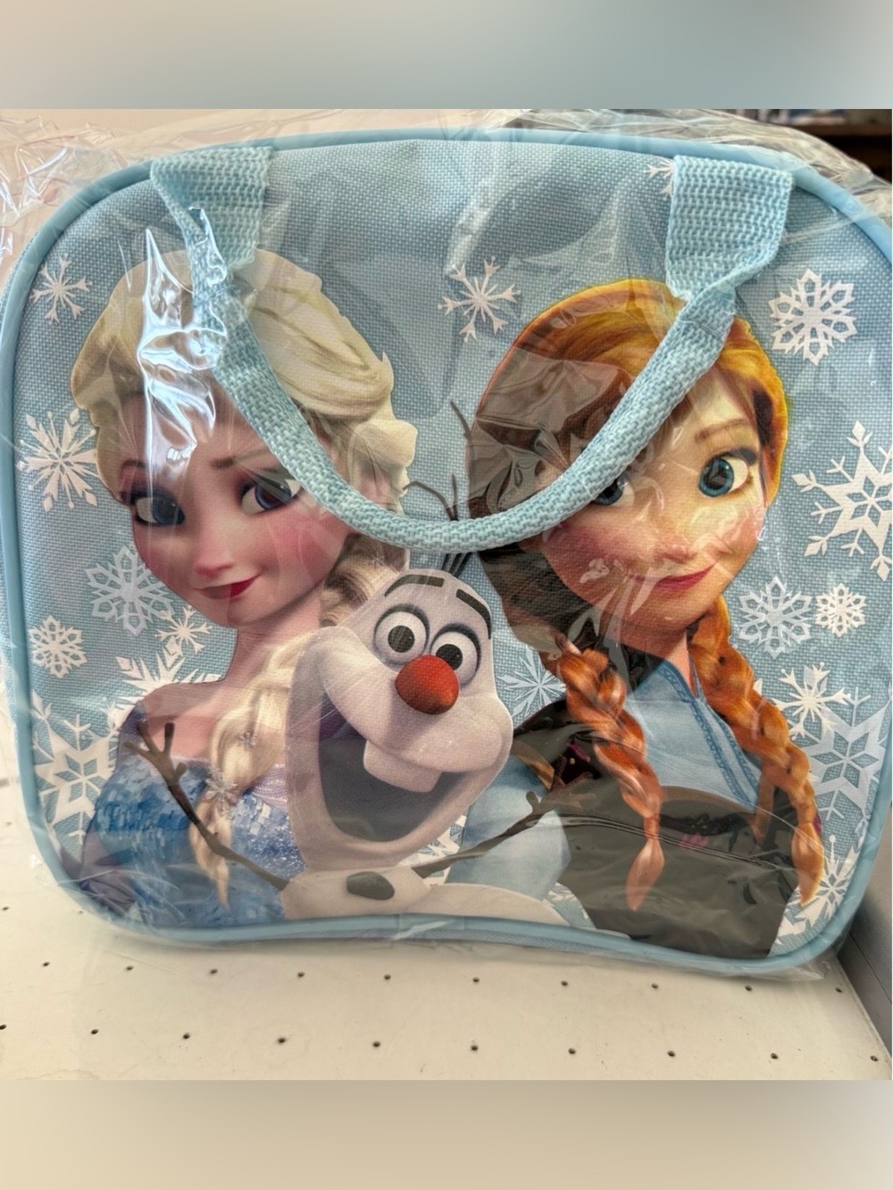 Disney Frozen Light Blue Kids Tote Bag with Elsa, Anna & Olaf